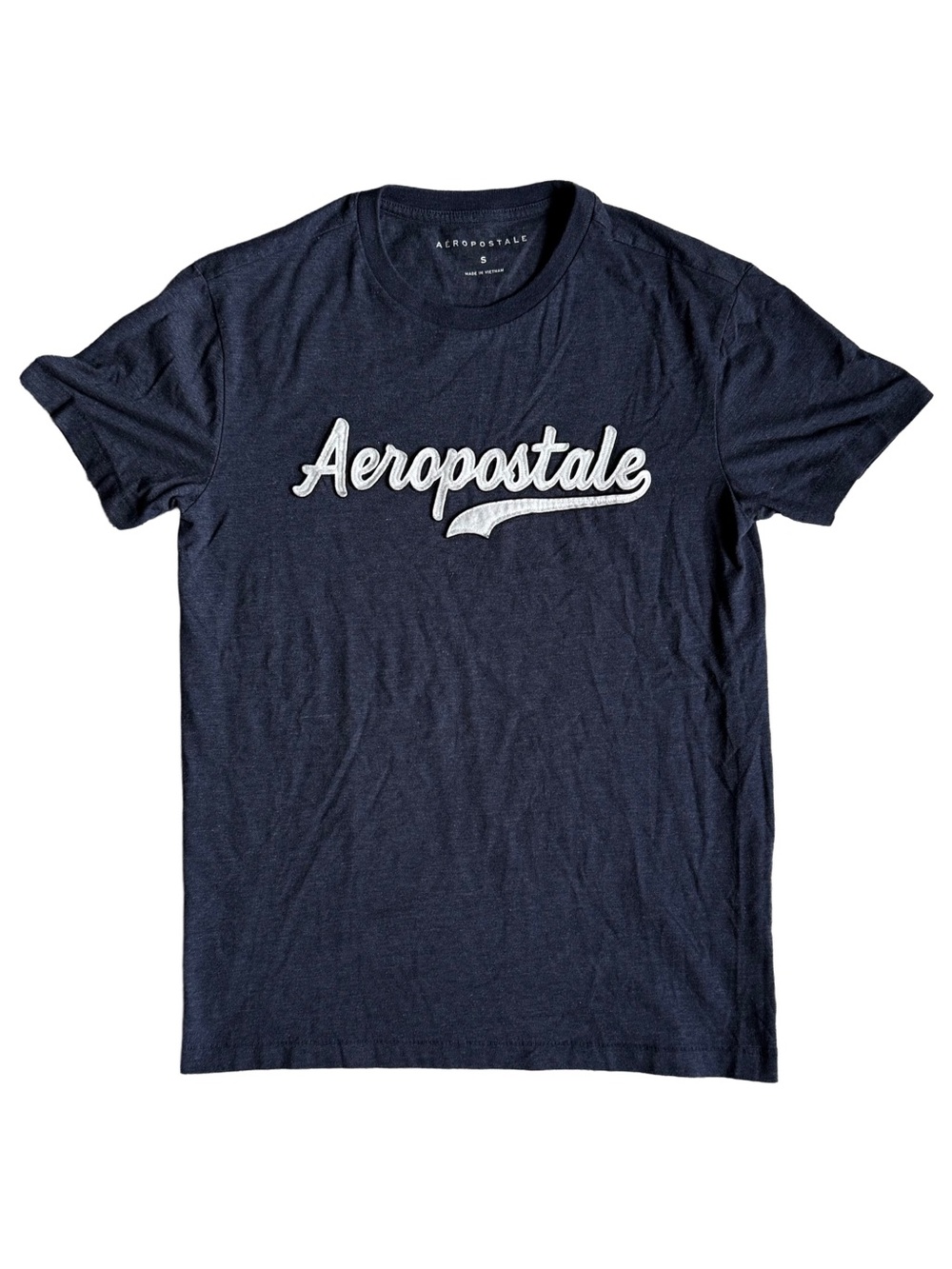 Aeropostale Navy Blue Mens Short Sleeve Logo Tee